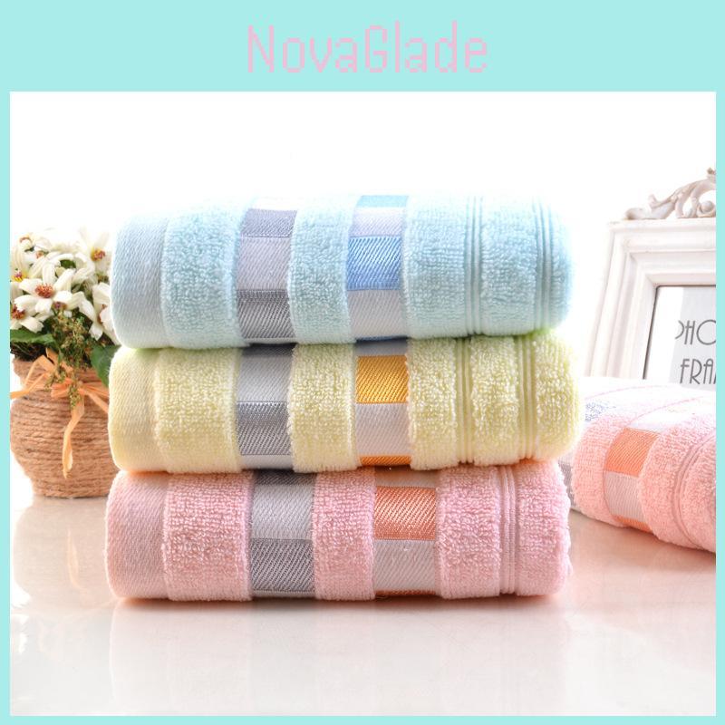 Премиальное хлопковое толстое впитывающее полотенце для лица, мягкая мочалка для домашнего использования, синего, желтого и розового цвета