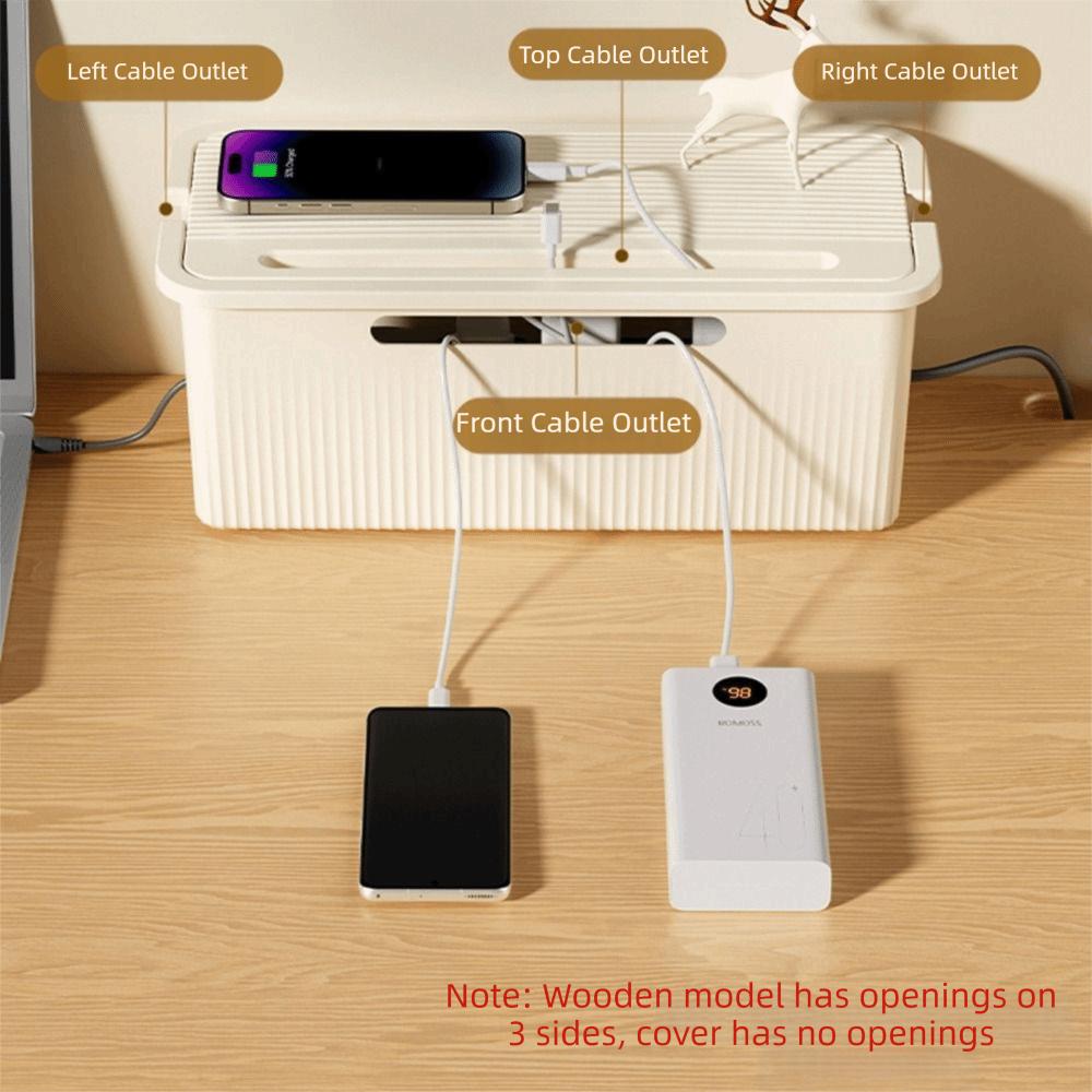 With Lid Cable Storage Box Dustproof Power Strip Organizer Wire Management Case Dormitory