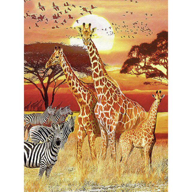 DIY Giraffe 5D Diamond Painting Cross Stitch Full Round Drill Daimond Embroidery Rhinestone