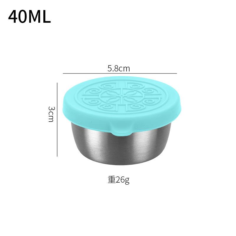 40 мл герметичная силиконовая крышка соусница нержавеющая сталь маленькая приправа миска салат томатный соусница коробка кухонная посуда