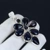 Подвеска с драгоценным камнем Blue Sunstone из стерлингового серебра 925 пробы - дизайн в виде цветка ручной работы Blue Sunstone, идеально подходит для подарков и повседневного ношения в качестве ювелирного подарка