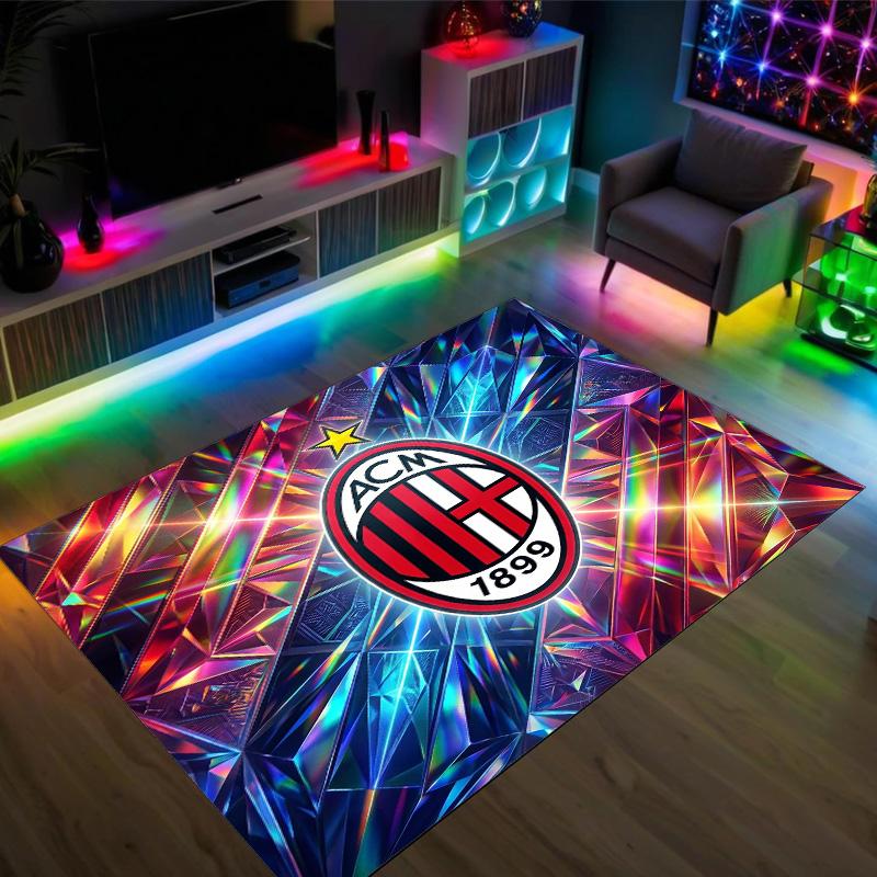 Дизайн AC Milan Кристальный Велюровый Ковер Уютный Не?Нескользящий ковер с принтом для спальни, гостиной, прихожей