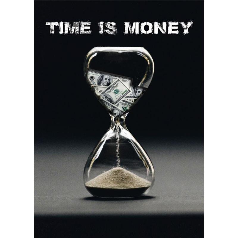 Время - деньги, не тратьте зря, мотивирующий роскошный постер, холст, картина, доллары, настенное искусство для офиса, декор для дома, печать, куадрос