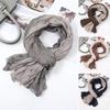 Ladies Shawl Scarf Color-Blocking Pleated Design Versatile Scarf Autumn Winter Outdoors Commuting Long Scarf