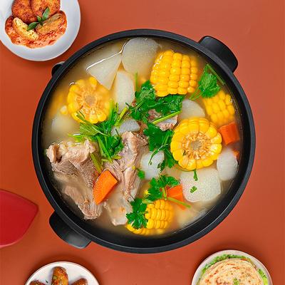 Электрический котел Красный Электрическая сковорода Пароварка Кипячение Тушение Многофункциональная электрическая жаровня