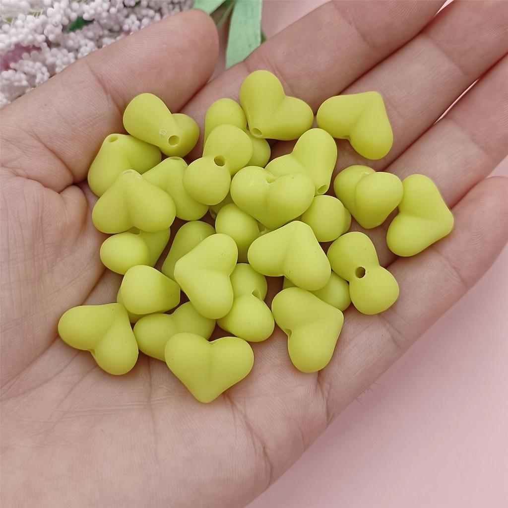 Сердце 15x11 мм резиновые 60 шт. однотонные бусины креативные ювелирные аксессуары «сделай сам» материалы для изготовления модная цепочка для мобильного телефона