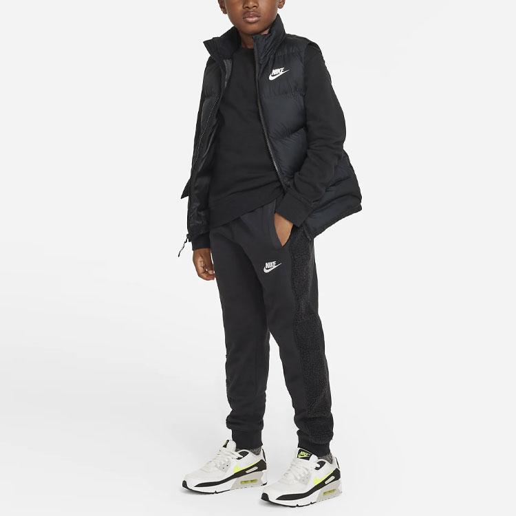 Nike Спортивные штаны-джоггеры Club из флиса с вышитым логотипом в стиле пэчворк для детей, черные DV3062-010