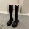 2024 Slim Woman High Boots Fashion Women Knee-High Boots High Heel Women's Shoes Winter Soft Leather Long Boots