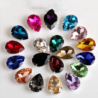 Капли воды для шитья на 20x горный хрусталь DIY 10*14 мм аксессуары для одежды аппликация стеклянные аксессуары