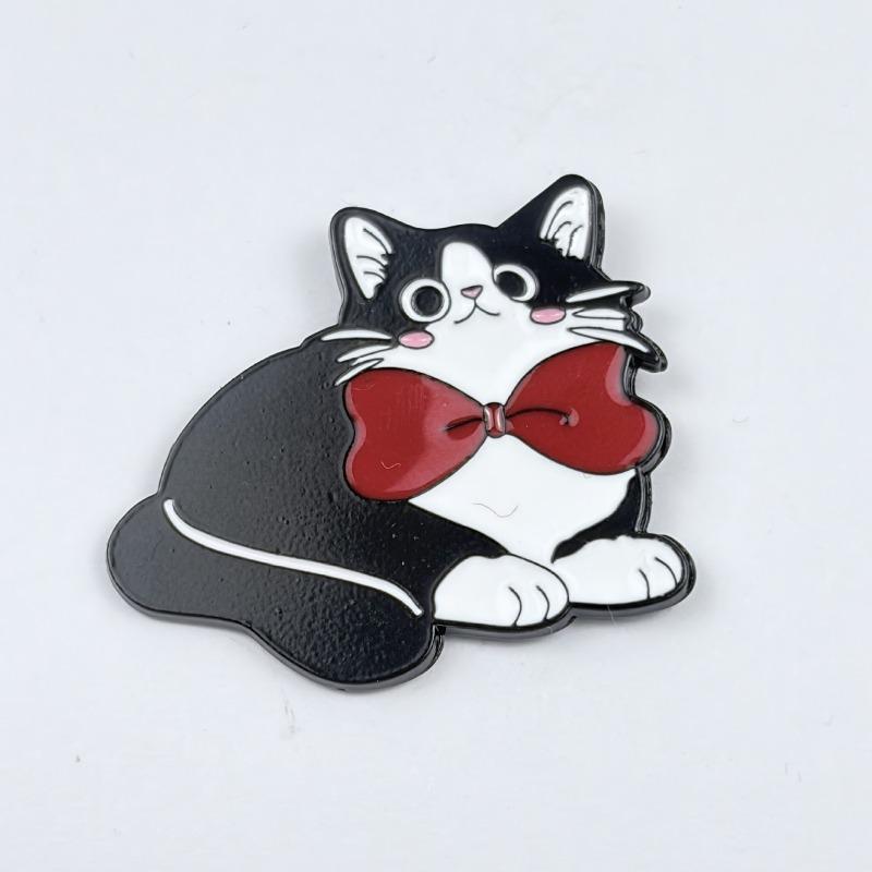 Kawaii мультфильм кот металлические броши влюбленные пара черный кот белый кот мини-значки детская одежда для взрослых украшения булавки