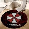 1 шт. Круглый ковер с логотипом Umbrella Corporation из Resident Evil, Изготовлен из полиэстера, Идеально подходит для украшения офисных кресел, гостиных fplt125