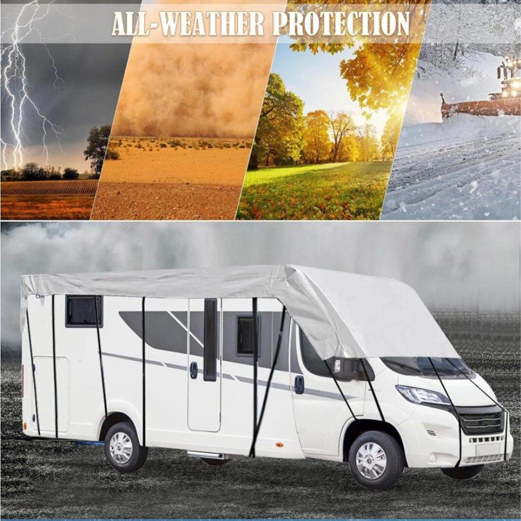 RV Caravan Camping Roof Protective Cover 210D Waterproof Dustproof Canvas UV Protection Sunshade Sunproof RV Canopy Cover