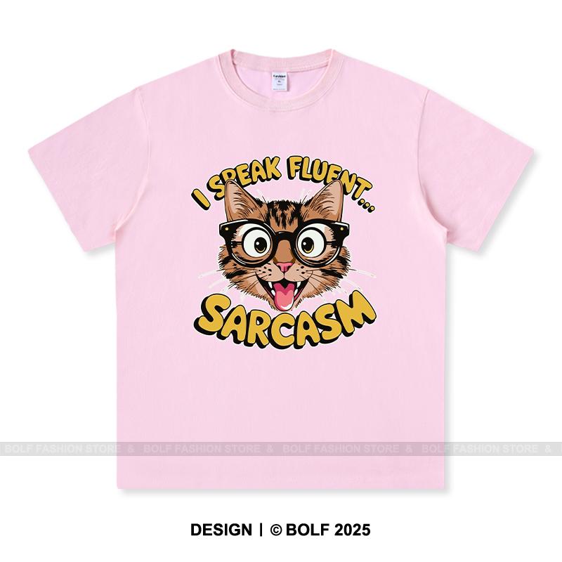 Women's I Speak Fluent Sarcasm Printed T-Shirt 100% Cotton Oversized Savage Graphic Tees for Men Summer Tops Snarky Streetwear