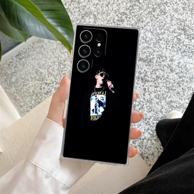Чехол для телефона Bad Bunny Heart Rabbit X 100pre Для Samsung S24 S23 Ultra S22 S20 Plus S21 FE Прозрачные чехлы Обложка Galaxy S24Ultra Funda