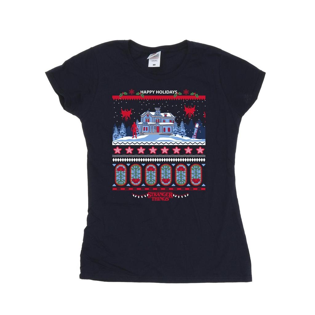 Netflix Womens/Ladies Stranger Things Fair Isle Cotton T-Shirt