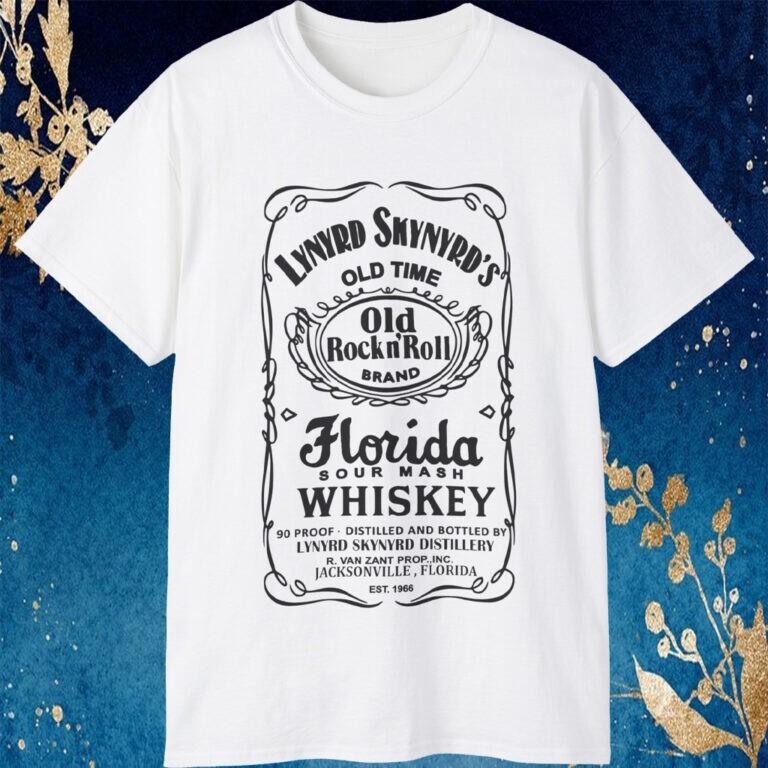 Rare Vintage Lynyrd Skynyrd Florida Whiskey Unisex Cotton T Shirt Size S-5XL