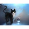 Полный круглый дрель Алмазная вышивка Черный кот Алмазная картина Вышивка крестом Горный хрусталь Мозаика Декор
