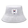 South Korea Flag Print Bucket Hat , Patriotic Fisherman Hat Solid Color Wide Brim Foldable Basin Cap