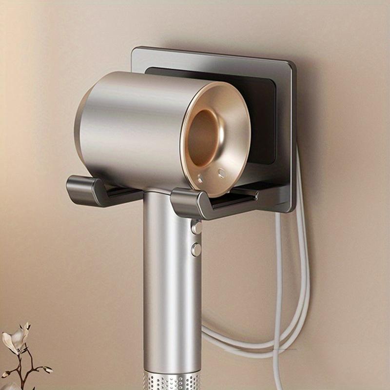 Aluminum Hair Dryer Holder Wall Mounted Self Adhesive No Drill Hairdryer Rack for Dyson Punch Free Bathroom Storage Organizer