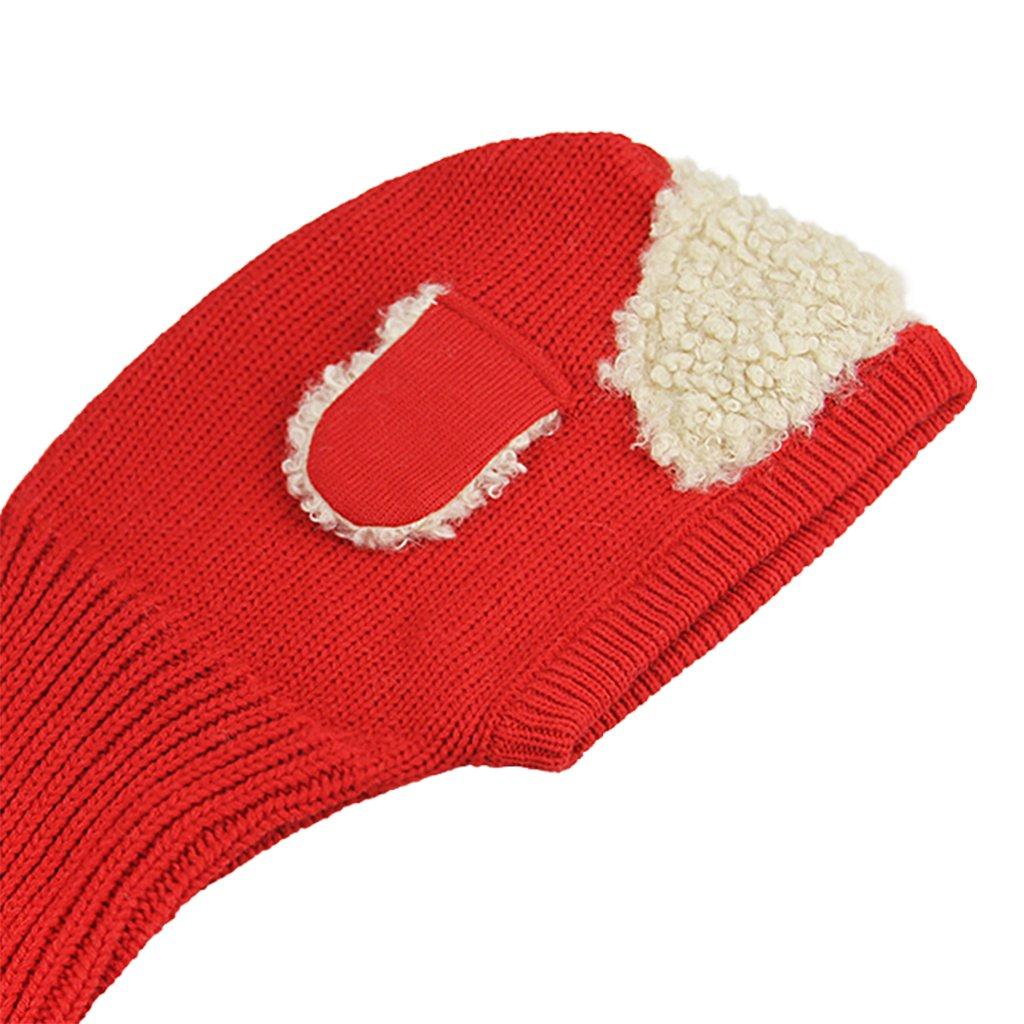 Детская вязаная шерстяная шапка-снуд для холодной погоды с милым животным на шее, для прогулок, холодная детская красная [YNICESHOP] Шапка, зимняя, шапка, шапка, наушники, в комплекте, теплая, Moe, собака, шапка,