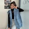 Slim Women's Denim Vest: Retro Korean Sleeveless Top, Loose-Fit Short Jacket for Early Autumn