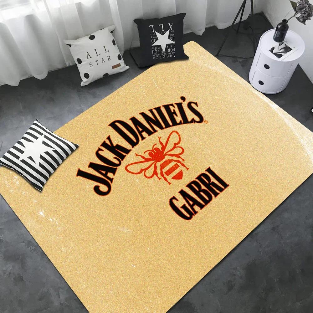 J-Джек-Дэниелс Рисунок Комнатные Коврики Моющиеся Нескользящие Коврик для Зоны Дивана и Кресел в Гостиной Кухонный Коврик Альфомбра