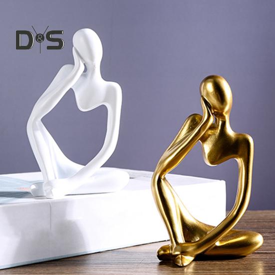 3 шт. абстрактная фигурка мыслителя, мини-статуэтка сидящего мыслителя из смолы, скульптура для гостиной, домашнего офиса, книжной полки, украшения для рабочего стола