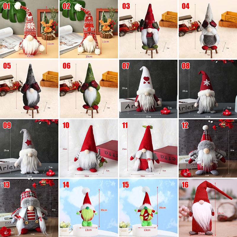 34 Styles Knitted Fabric Swedish Tomte Dwarf Rudolph Gnomes Dwarf Santa Claus Faceless Plush Doll