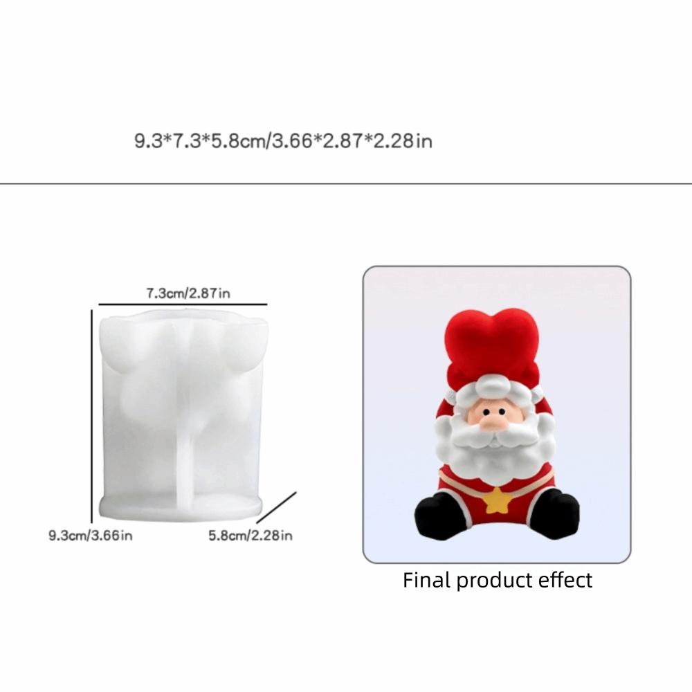 3D Bearded Santa Claus Silicone Chocolate Mold Opened Top Baking Mold  Holiday Tabletop Display