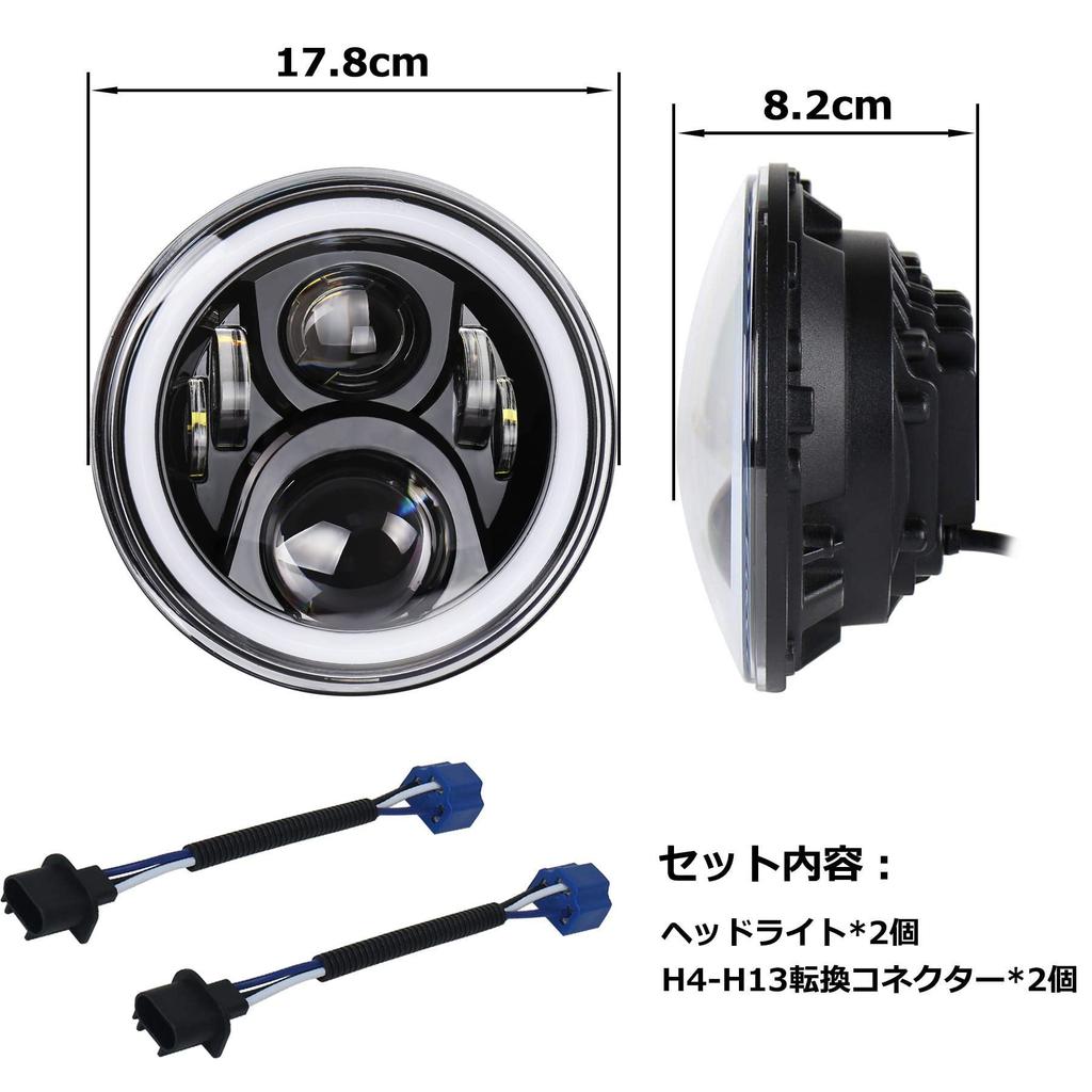 Светодиодные фары JK Wrangler с дневным светом и указателем поворота, совместимые с Jeep Wrangler Jimny Toyota FJ, комплект из черных 7-дюймовых фар, функциональные,