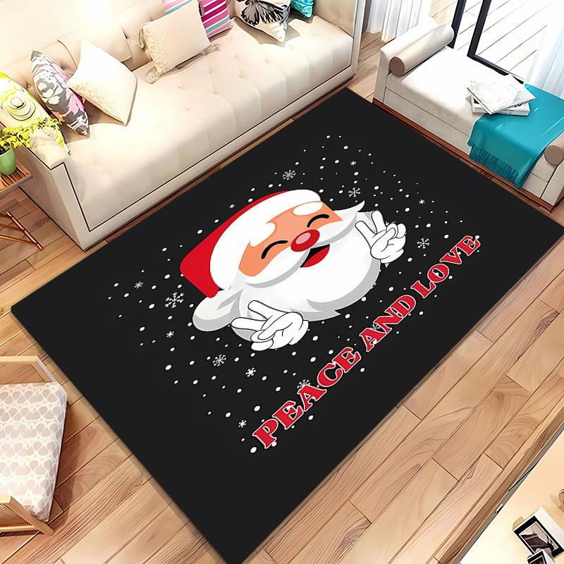 Забавный ковер Деда Мороза Счастливого Рождества для дома, гостиной, детской спальни, дивана, придверный коврик, кухонные коврики для пола, противоскользящий декор, подарок