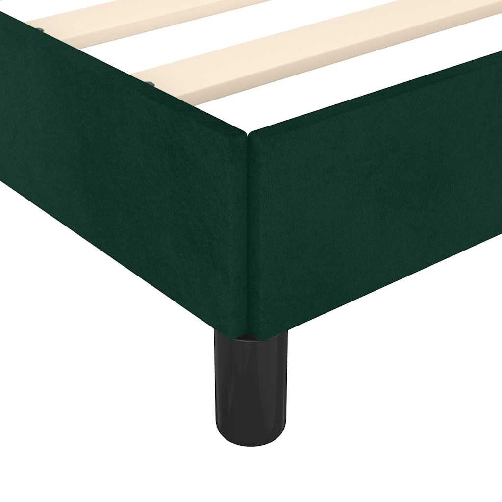 Bed Frame without Mattress Dark Green 120x190 cm Velvet