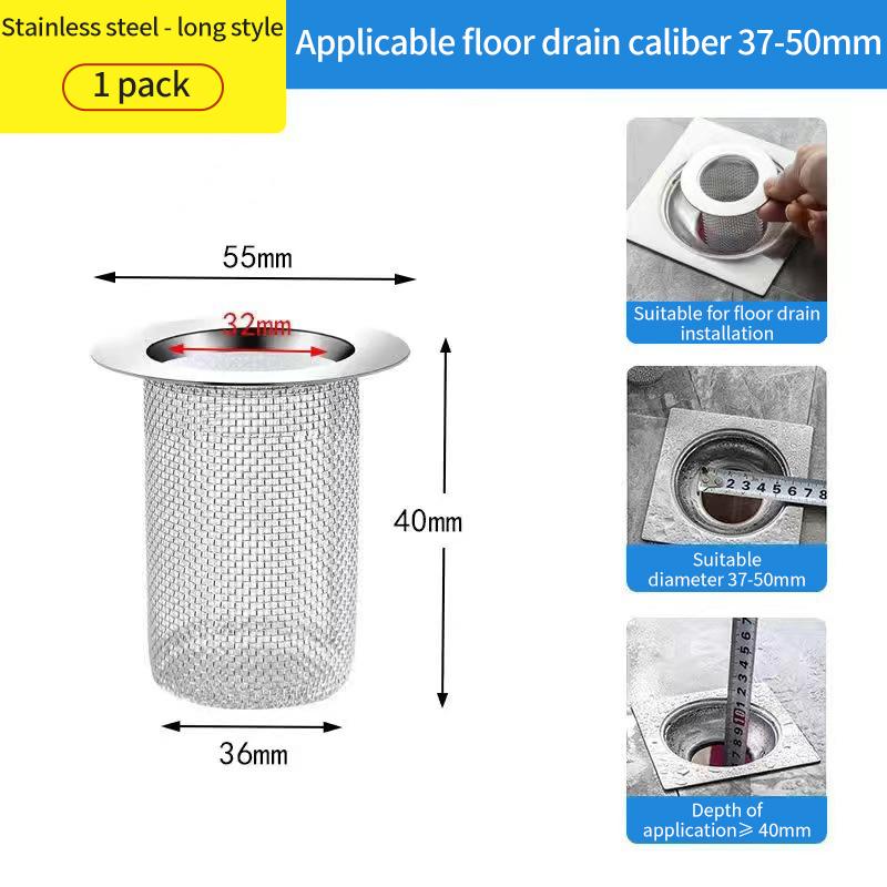 Floor Drain Filter Multifunctional Steel Filter Mesh Basket Filter Hair Trap Bathroom Kitchen Sink Anti-clog Slag Strainer
