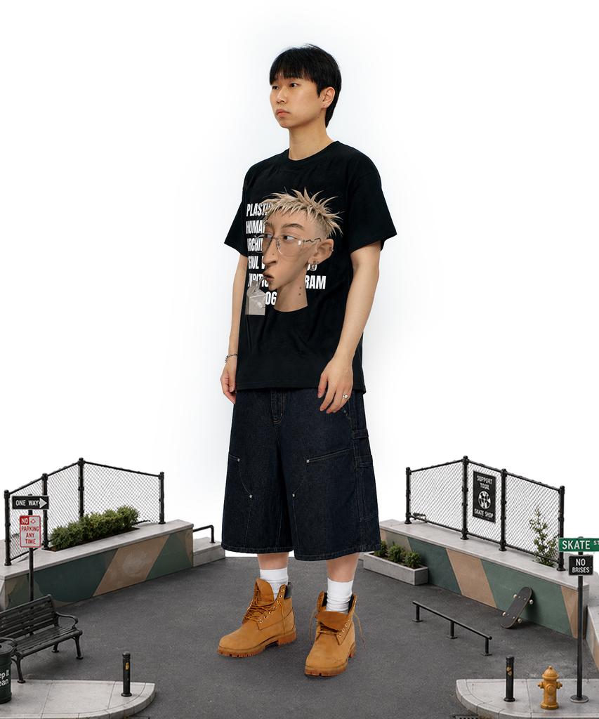 LAUGHER Plastic Human T-Shirt - Black