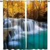 Шторы с лесным водопадом для спальни, природный пейзаж, 3d шторы с принтом, занавеска на окно с горным потоком, гостиная, 2 панели
