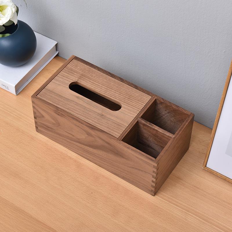 Elegant Black Walnut Wood Tissue Box for Living Room, Dining Table, or Bedroom