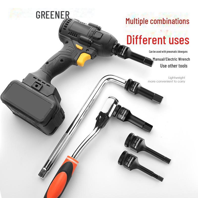 Набор шестигранных торцевых головок для пневматического гаечного ключа Green Forest 1/2"