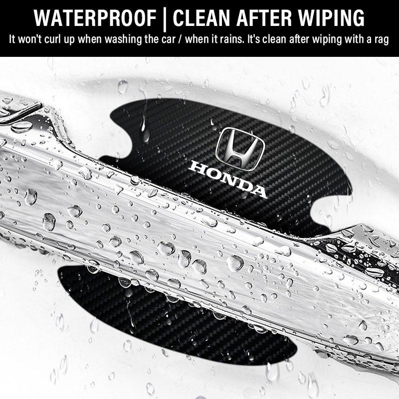 4 шт./компл. Наклейка на ручку двери автомобиля против царапин, углеродное волокно для Honda Civic Fit Jazz Accord Pilot Passport Stepwgn CRV BRV HRV Vezel