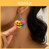 Creative Halloween Themed Colorful Pumpkin Pattern Women Acrylic Earrings For Party Fashion Accessories