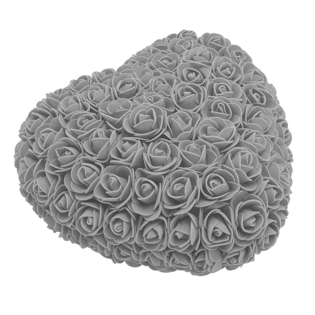 Пенопластовые искусственные розы ручной работы, романтические декоративные розы в форме сердца со светодиодной гирляндой для спальни, свадьбы, серые