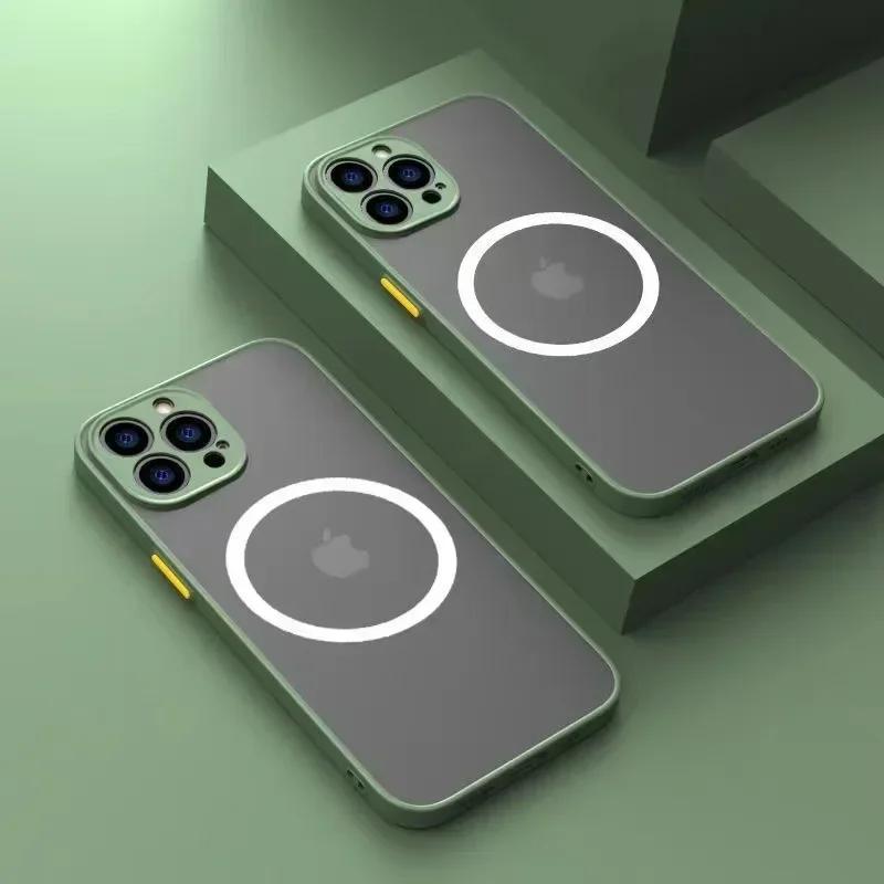 Роскошный магнитный чехол с беспроводной зарядкой для Magsafe для iPhone 15 14 13 12 11 Pro Max X XR XS 7 8 Plus, мягкий противоударный чехол из ТПУ