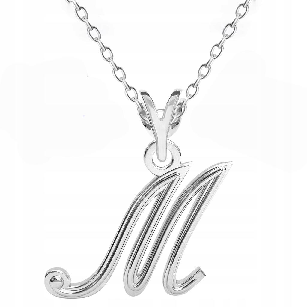 Silver Necklace with the Letter Letter Initial Alphabet Name Silver 925