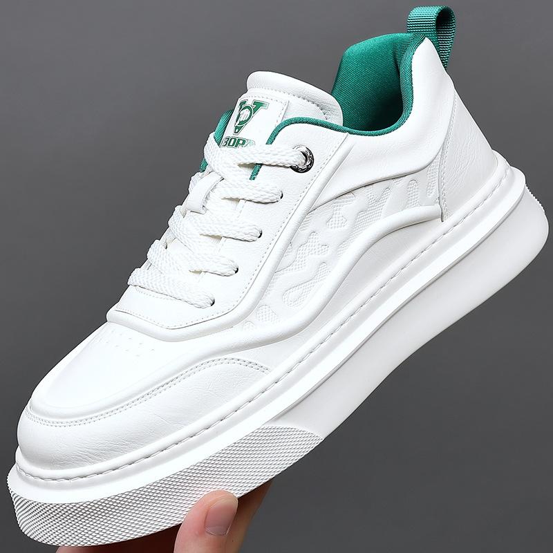 2024 осень и зима новые мужские легкие повседневные кожаные туфли мужские ручная работа онлайн спортивный стиль универсальные туфли для серфинга белые 6030