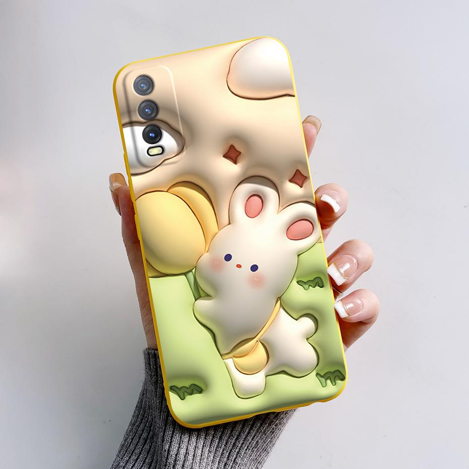 Мягкий чехол для Vivo V2027 Чехол Vivo Y11s Y12s Y12a Y20 Y20s Y20i Чехлы для телефонов Милый узор с кроликом и пандой Силиконовые Capas для Y20 20S