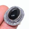 Кольцо из натурального черного оникса, стерлингового серебра 925 пробы, размер 8, b3K63
