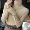 Осенний новый полувысокий воротник облегающий вязаный свитер женский топ с длинным рукавом повседневный теплый базовый пуловер свитера женская модная зимняя одежда 25048