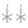 Универсальные серьги-пусеты в виде снежинок с полным бриллиантовым паве на Рождество