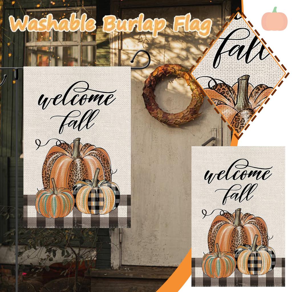 Fall Garden Flag Watercolor Vertical Outdoor Decoration 12.5 X 18 Inch