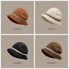 Temperament Corduroy Pullover Cap Solid Color Anti-cold Bucket Hat Winter Fisherman Hat  Daily