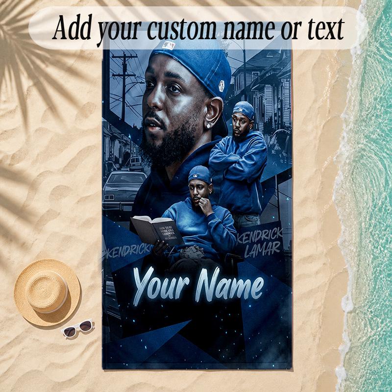 Beach TowelKendrick Lamar Custom Name Text Personalized Soft Towel for Beach Pool Indoor Home Decor Gift